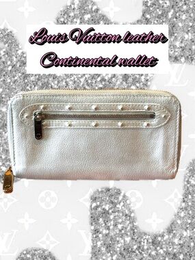 Louis Vuitton, authentic leather, Continental wallet, silver vantage